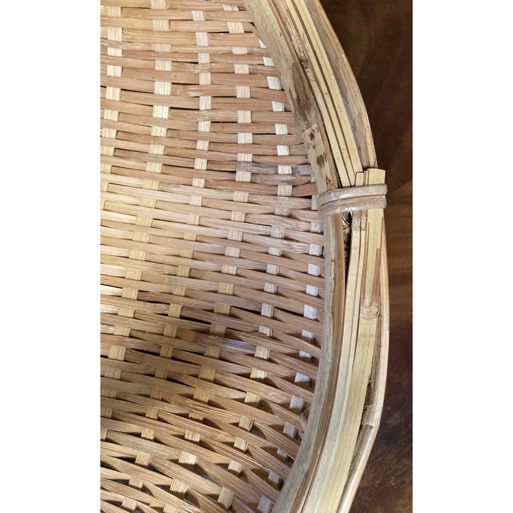 Beautiful Large Sieve Woven Split Bamboo Basket Tray Southeastern ASIA - Picture 5 of 16